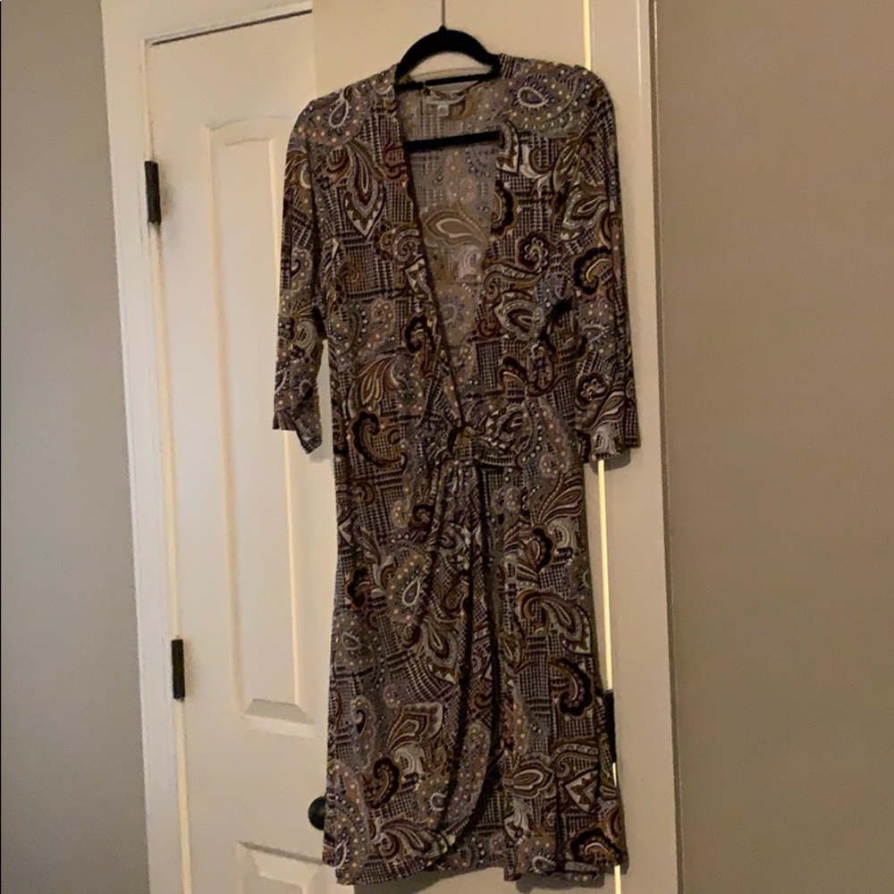 Black gold white and black dress